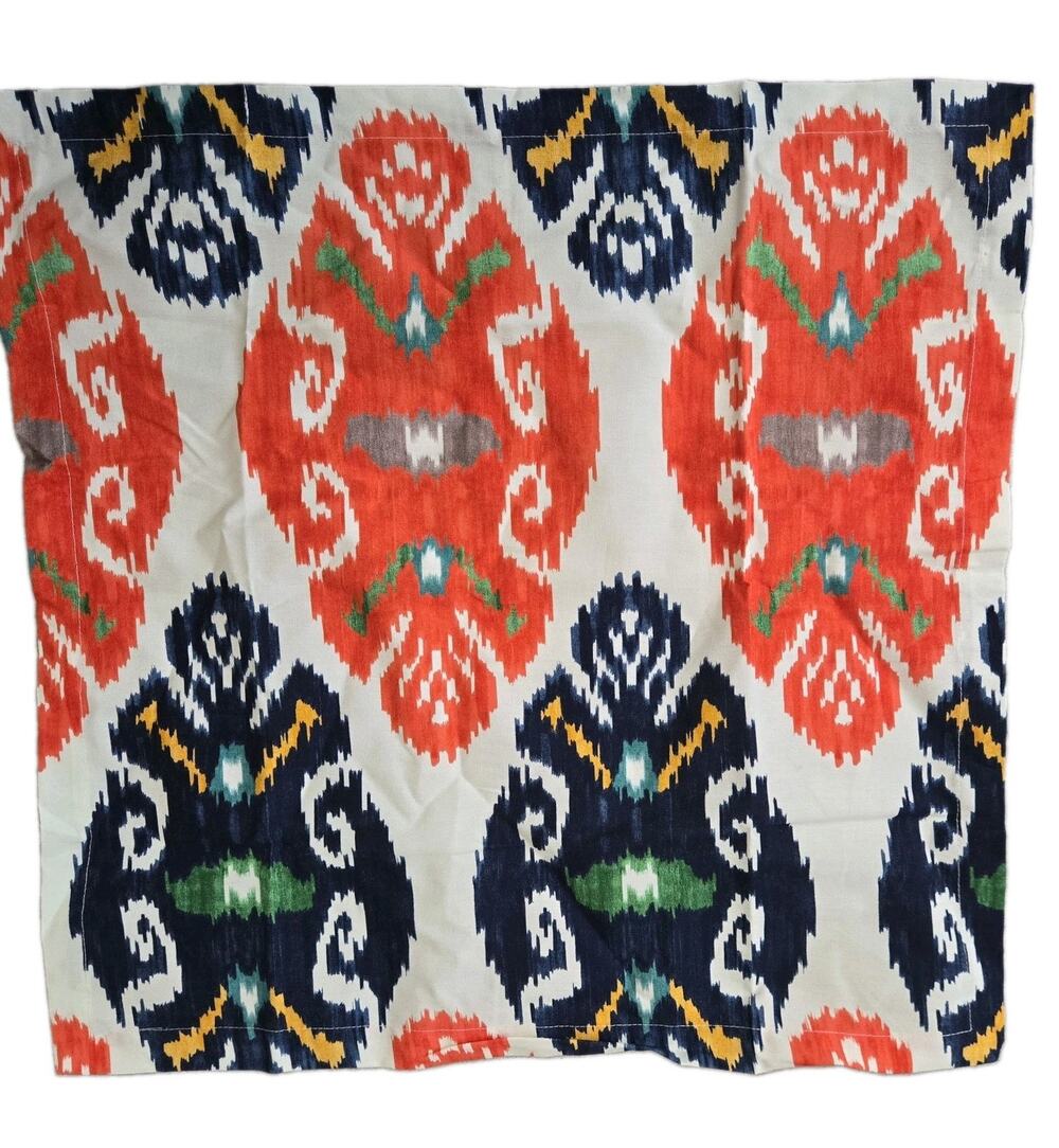 4 Williams Sonoma Boho Ikat 20x20" Cotton Dinner Napkins Excellent Condition